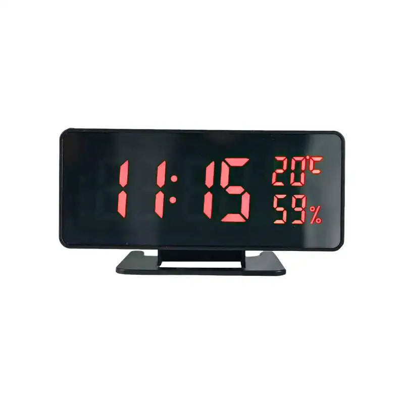 Réveil digital noir avec affichage LED vert