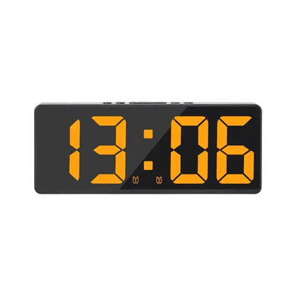 Réveil digital rectangulaire en plastique noir à LED verte