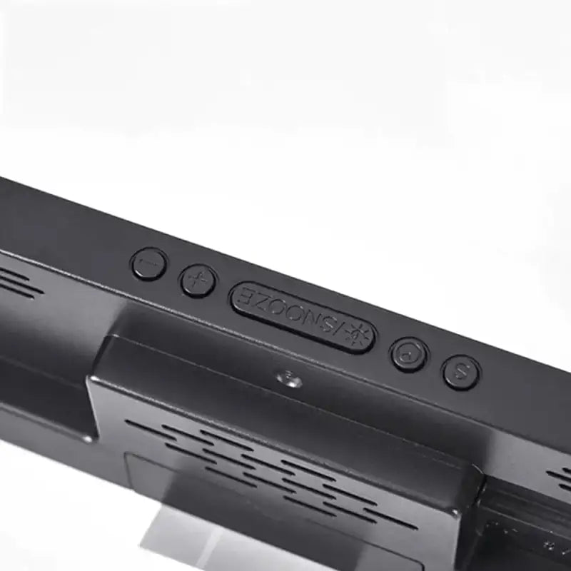 Réveil digital rectangulaire en plastique noir à LED verte