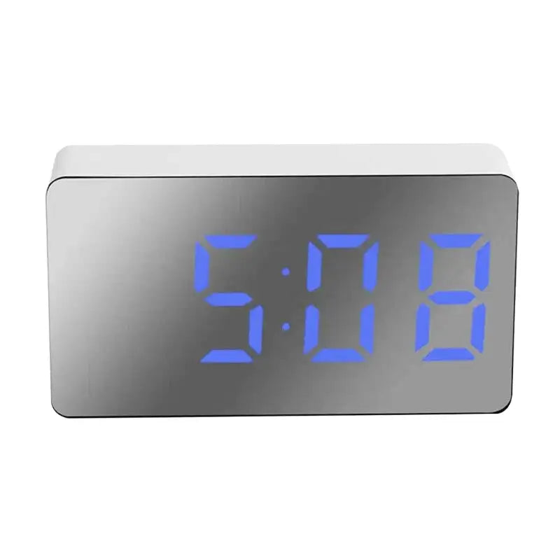 Réveil digital rectangulaire gris à grands chiffres blancs