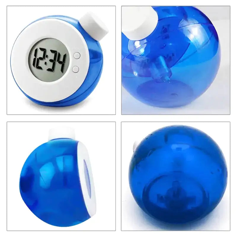 Réveil digital rond bleu à eau sans pile