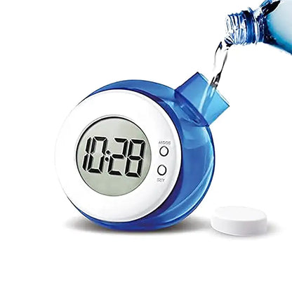 Réveil digital rond bleu à eau sans pile