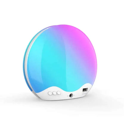 Réveil digital rond dégradé bleu magenta en plastique