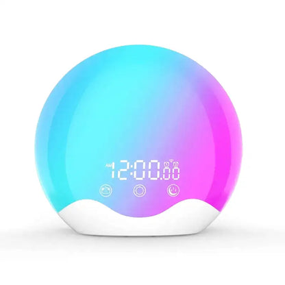 Réveil digital rond dégradé bleu magenta en plastique