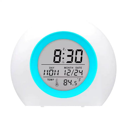 Réveil digital rond avec affichage multifonction