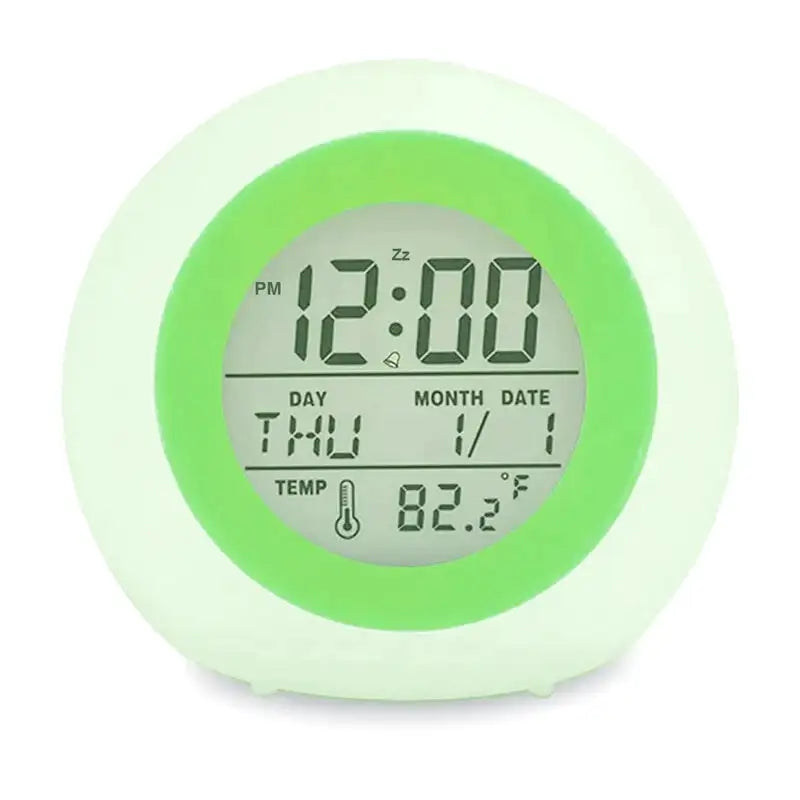 Réveil digital rond avec affichage multifonction