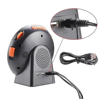 Réveil digital rond noir à affichage LED rouge