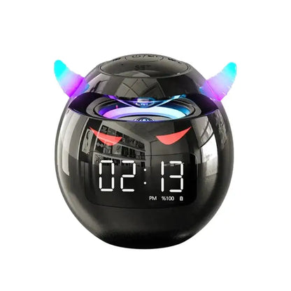 Réveil digital sphérique noir avec oreilles lumineuses LED