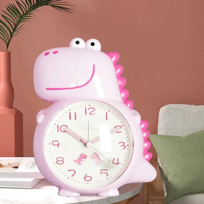 Réveil dinosaure rose en plastique brillant