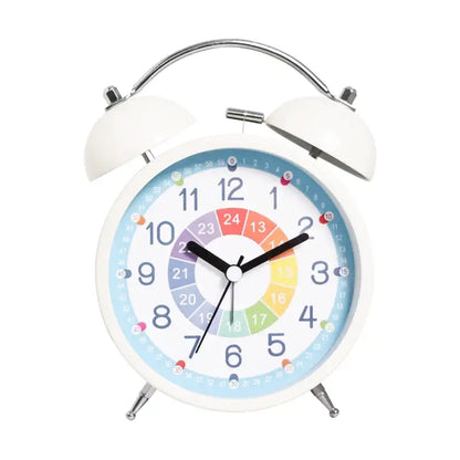 Réveil double cloche en métal bleu ciel multicolore