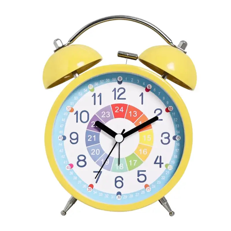 Réveil double cloche en métal bleu ciel multicolore