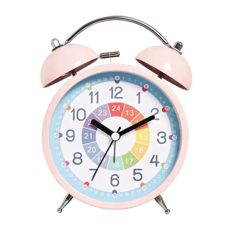 Réveil double cloche en métal bleu ciel multicolore