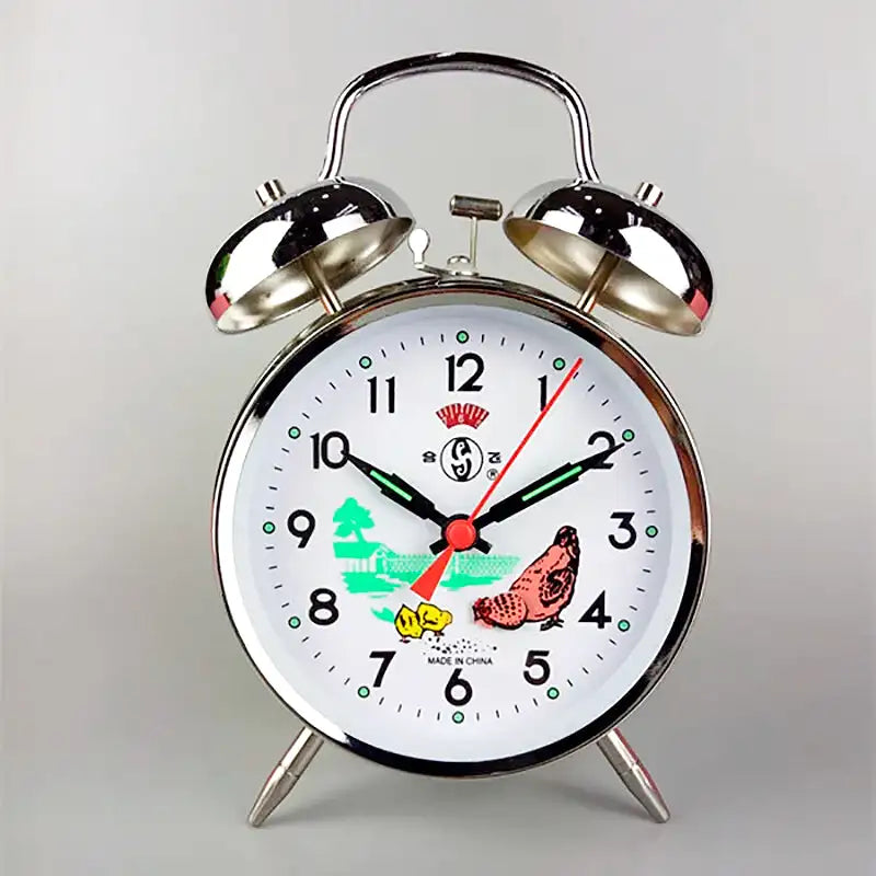 Réveil double cloche en métal illustré pour enfant