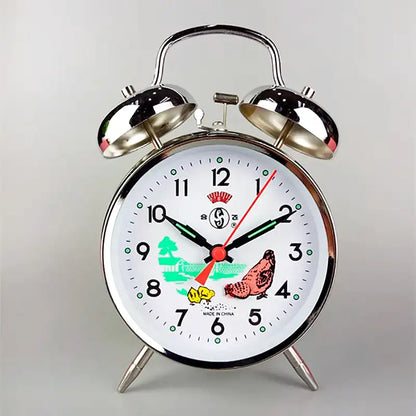 Réveil double cloche en métal illustré pour enfant