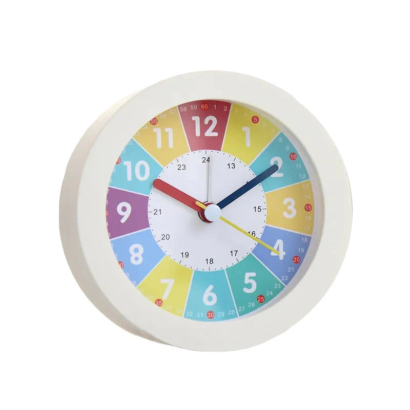 Réveil rond multicolore avec veilleuse intégrée -  - reveil-educatif-veilleuse - ["ado","analogique","couleur","enfant","petit","r\u00e9veil enfant","simple","\u00e9ducatif"]