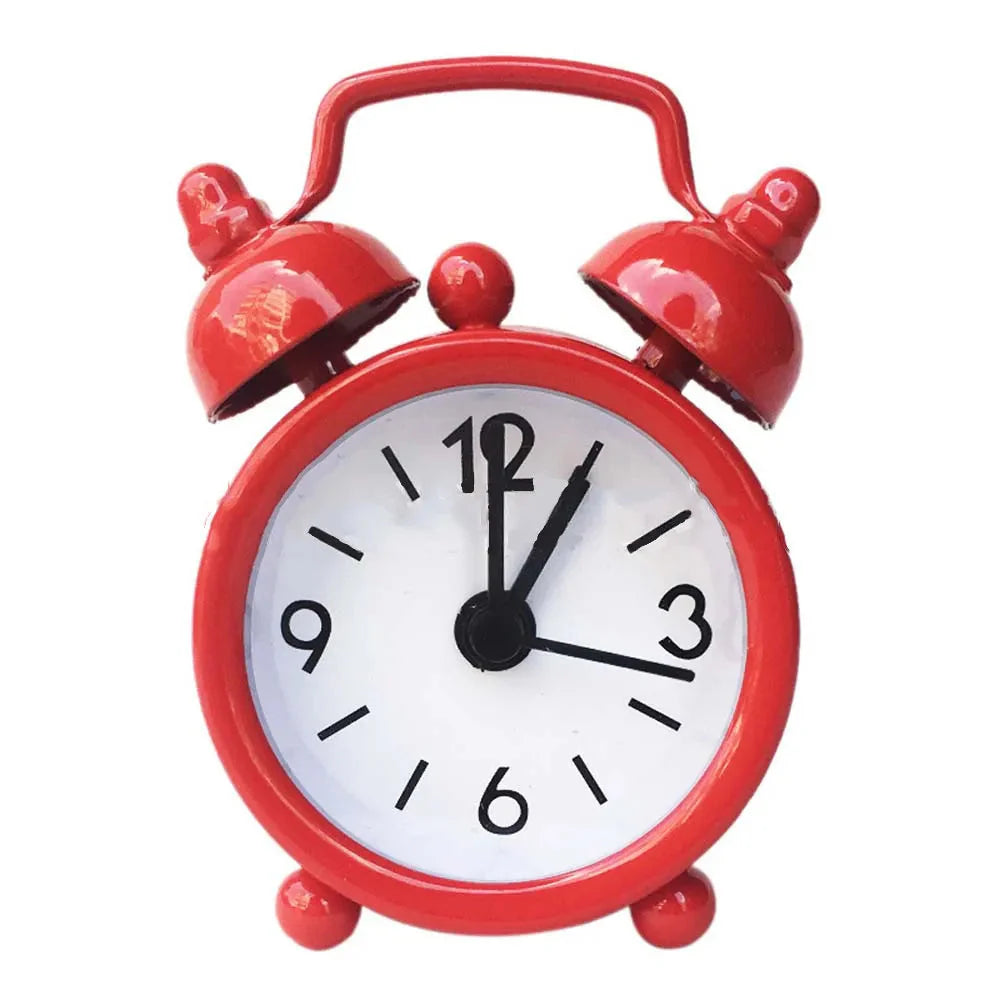 Réveil rond bleu en métal à double cloche -  - reveil-enfant-couleur - ["analogique","petit","R\u00e9veil Analogique","simple","vintage","voyage"]