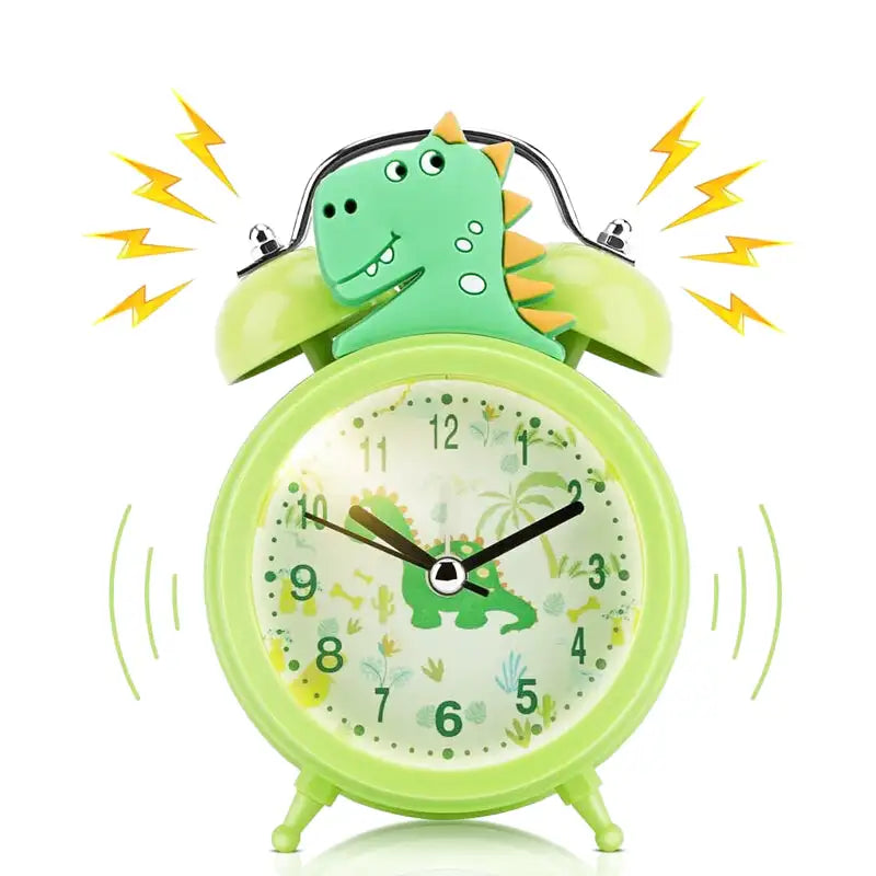 Réveil enfant dinosaure vert en plastique coloré
