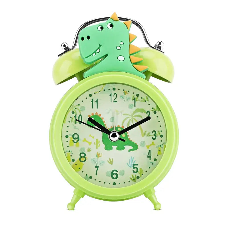 Réveil enfant dinosaure vert en plastique coloré