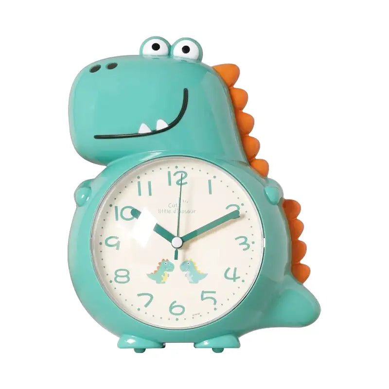 Réveil enfant dinosaure vert en plastique lisse