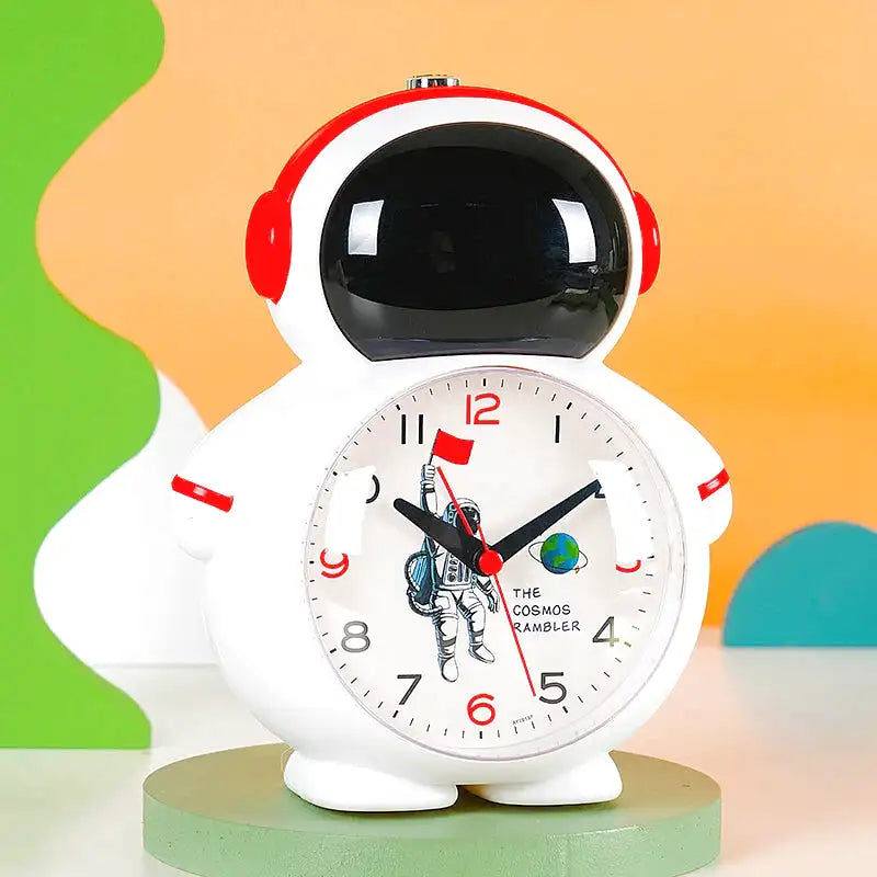 Réveil enfant en forme d’astronaute plastique bleu brillant - Comptoir du Réveil - 