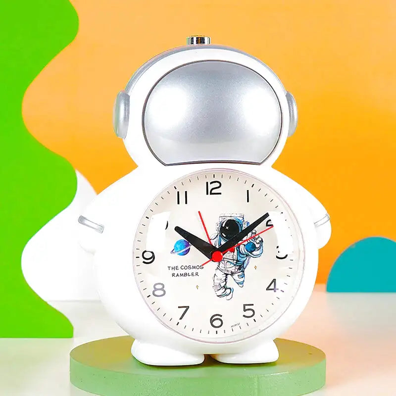 Réveil enfant en forme d’astronaute plastique bleu brillant - Comptoir du Réveil - 