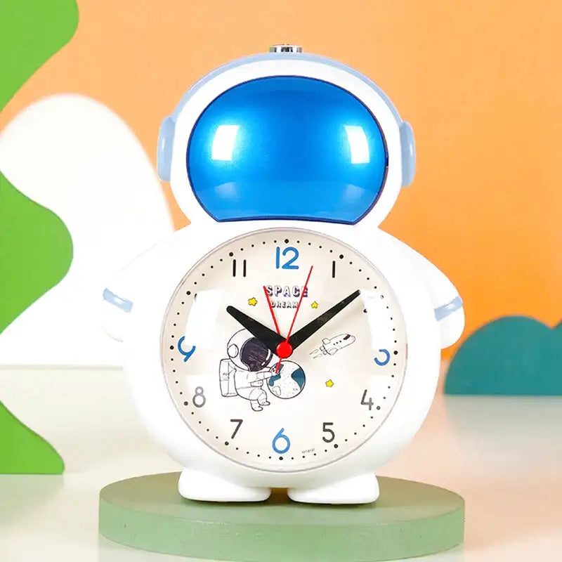 Réveil enfant en forme d’astronaute plastique bleu brillant - Comptoir du Réveil - 