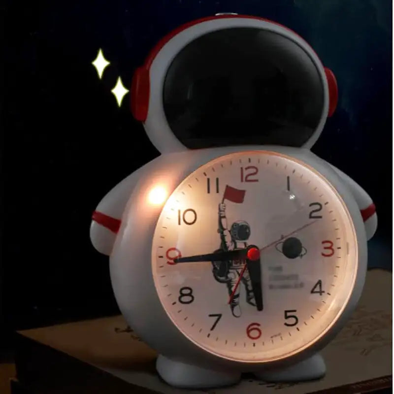 Réveil enfant en forme d’astronaute plastique bleu brillant - Comptoir du Réveil - 