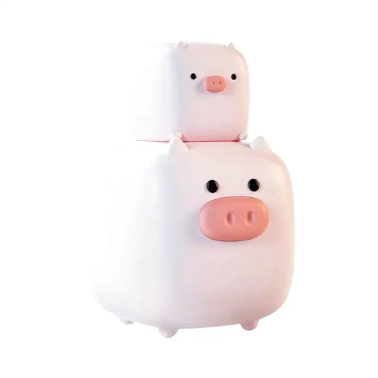 Réveil enfant en forme de cochons empilés rose pâle