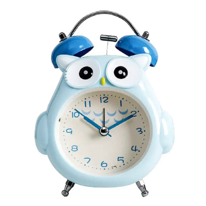 Réveil enfant en forme de hibou bleu plastifié