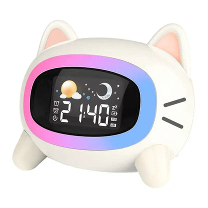 Réveil enfant en forme de lapin rose pastel