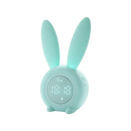 Réveil enfant en forme de lapin vert doux