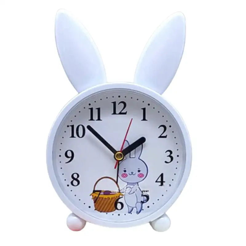 Réveil enfant en plastique blanc motif lapin illustré - Comptoir du Réveil - 