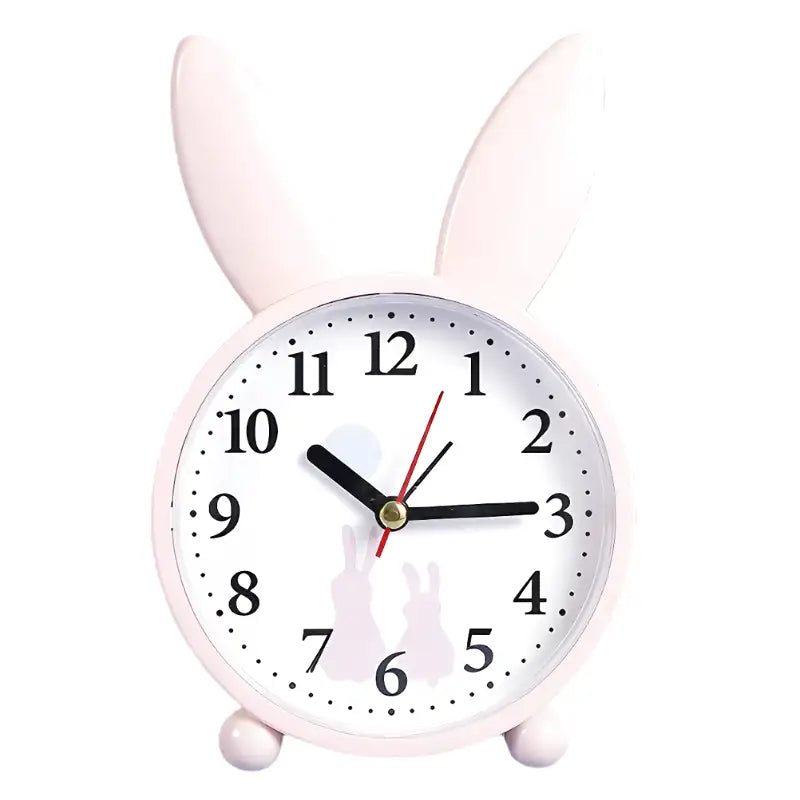 Réveil enfant en plastique blanc motif lapin illustré - Comptoir du Réveil - 