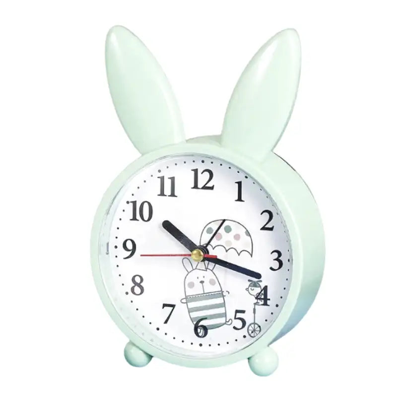 Réveil enfant en plastique blanc motif lapin illustré - Comptoir du Réveil - 