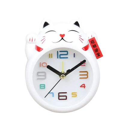 Réveil enfant en plastique jaune motif chat japonais - Comptoir du Réveil - 