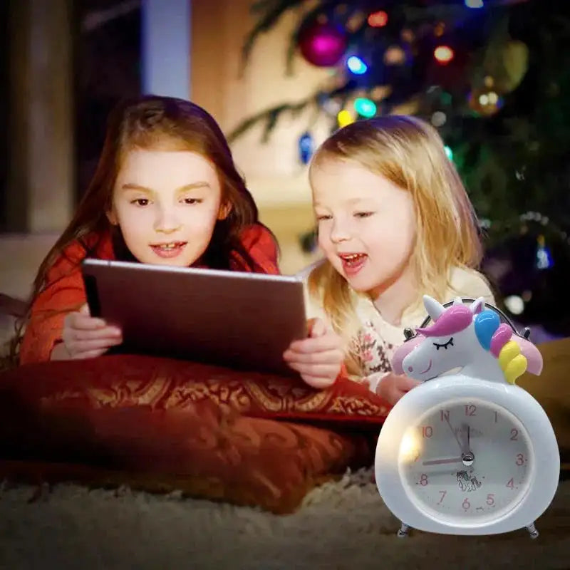 Réveil enfant en plastique licorne multicolore - Comptoir du Réveil - 