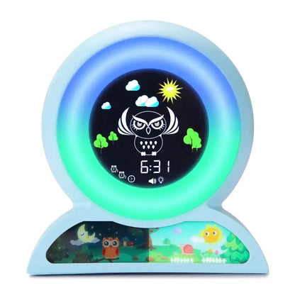Réveil enfant hibou numérique plastique décor forêt étoilée - Comptoir du Réveil - 
