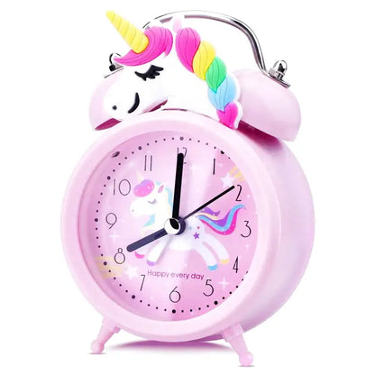 Réveil enfant licorne rose avec corne dorée - Comptoir du Réveil - 