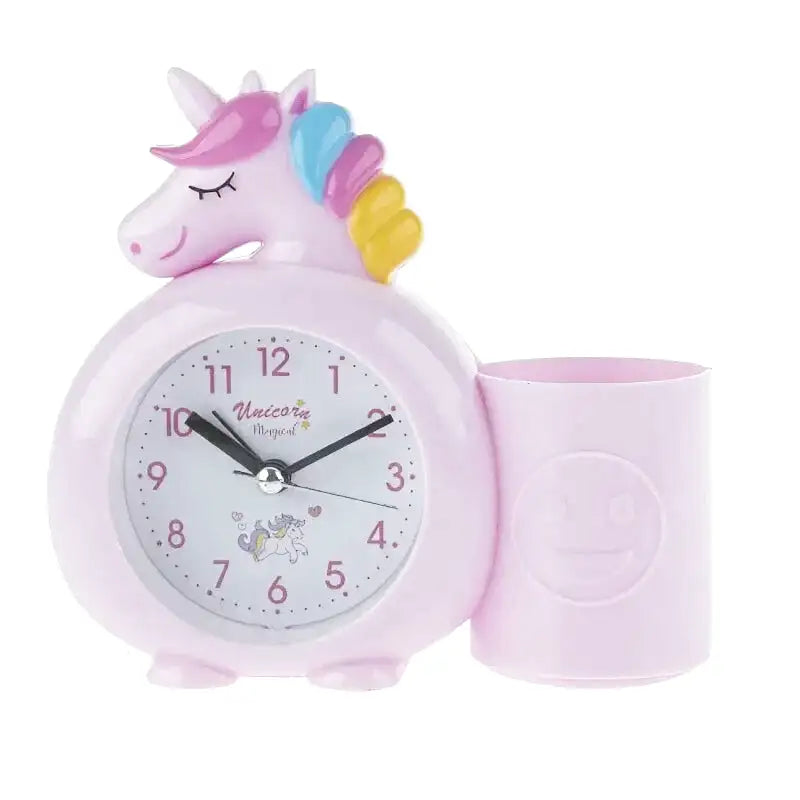 Réveil enfant licorne rose avec pot à crayons - Comptoir du Réveil - 
