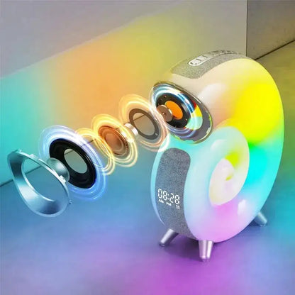 Réveil haut-parleur arc-en-ciel en tissu et plastique - Comptoir du Réveil - 