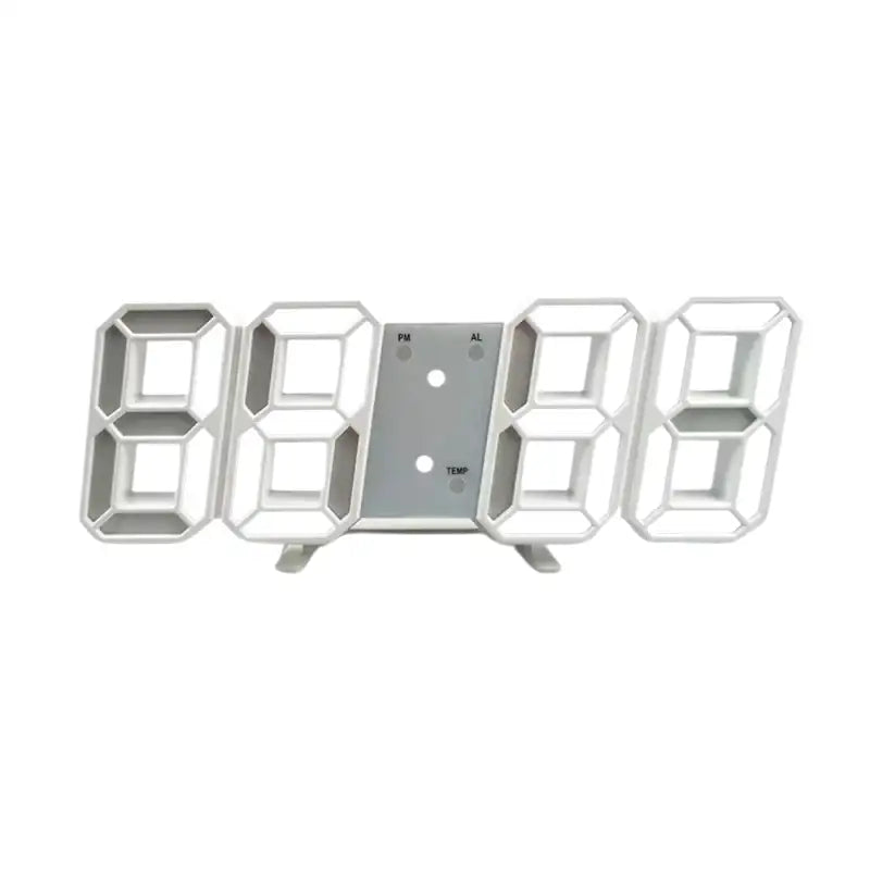 Réveil hexagonal moderne en plastique noir et argenté -  - reveil-lumineux-a-led - ["lumineux","Radio R\u00e9veil Lumineux"]