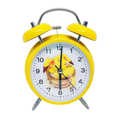 Réveil jaune vintage en métal avec personnage animé - Comptoir du Réveil - 