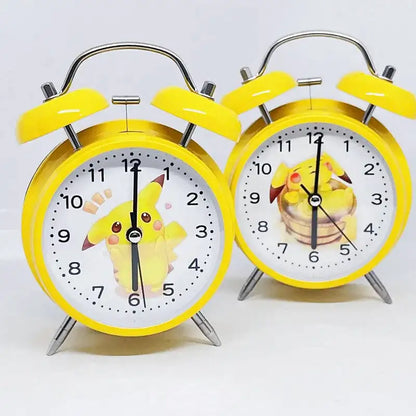 Réveil jaune vintage en métal avec personnage animé - Comptoir du Réveil - 
