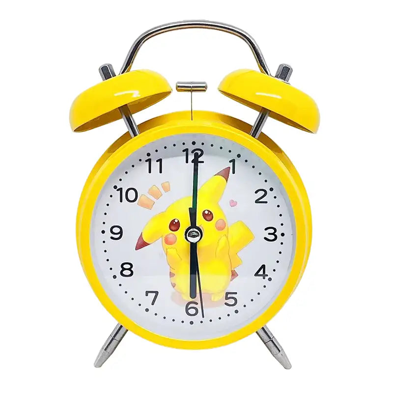 Réveil jaune vintage en métal avec personnage animé - Comptoir du Réveil - 