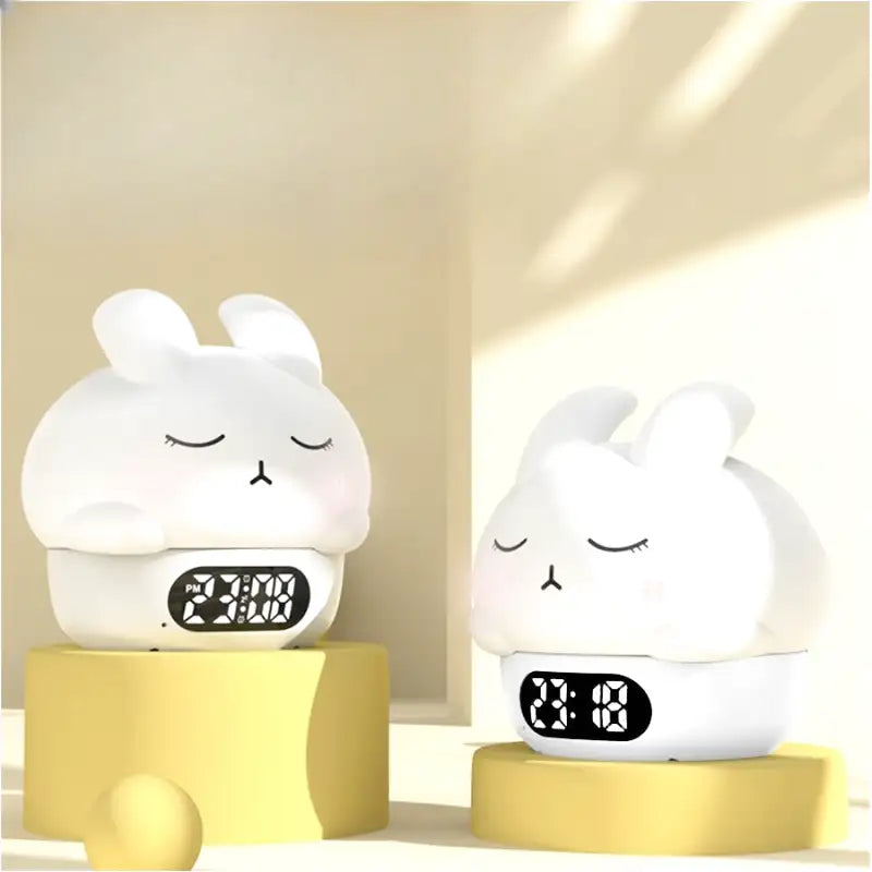 Réveil lapin numérique en plastique mat jaune -  - reveil-veilleuse-bebe - ["ado","enfant","r\u00e9veil enfant","veilleuse"]