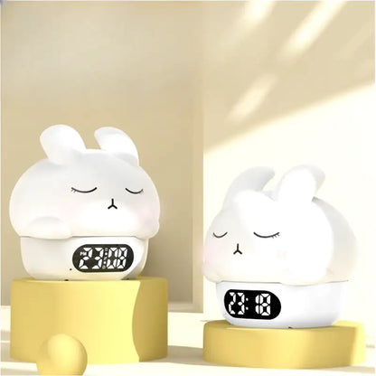 Réveil lapin numérique en plastique mat jaune -  - reveil-veilleuse-bebe - ["ado","enfant","r\u00e9veil enfant","veilleuse"]