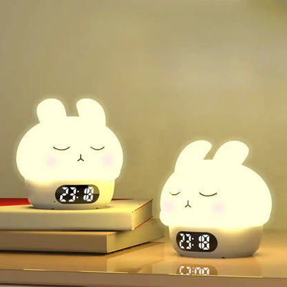 Réveil lapin numérique en plastique mat jaune -  - reveil-veilleuse-bebe - ["ado","enfant","r\u00e9veil enfant","veilleuse"]