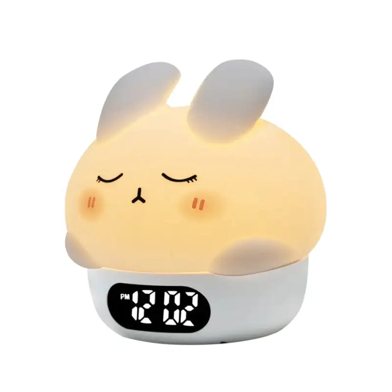 Réveil lapin numérique en plastique mat jaune -  - reveil-veilleuse-bebe - ["ado","enfant","r\u00e9veil enfant","veilleuse"]