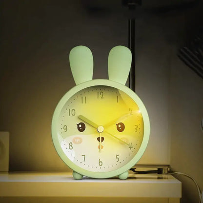 Réveil lapin rond en plastique vert menthe -  - reveil-fille-8-ans - ["ado","lumineux","Radio R\u00e9veil Lumineux"]