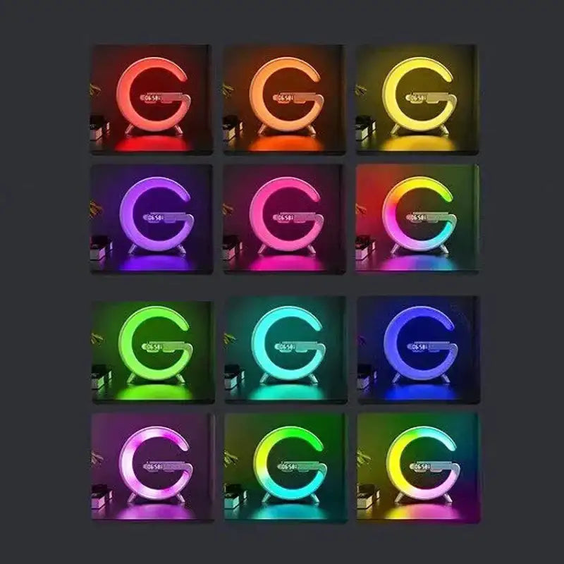 Réveil LED arc-en-ciel en forme de croissant -  - reveil-lumineux-musique - ["bluetooth","lumineux","Radio R\u00e9veil Lumineux","R\u00e9veil bluetooth","veilleuse"]